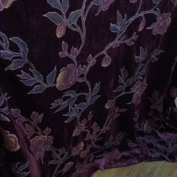Unique Vintage Floral Velvet Maxi Dress - Picture 15 of 17